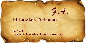 Filusztek Artemon névjegykártya